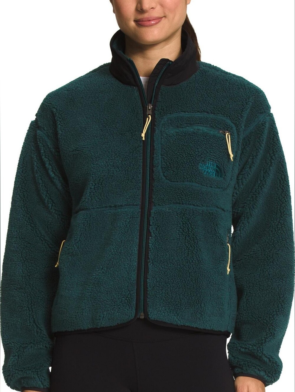 The North Face Women’s Ponderosa Green Sherpa Zip Jacket Size M